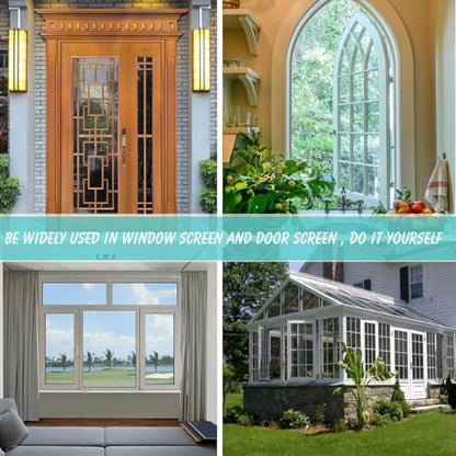 High Density dustproof and Pollen Proof net Window Screen mesh roll Used to Replace Screen Windows and Doors (Black high-Density mesh,787''×37''(2000×95cm) - color: Black high-density mesh, size: 37in x 65ft