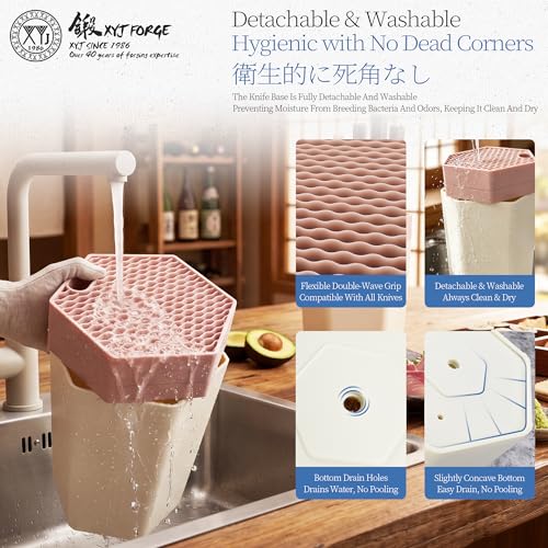 XYJ Stylish Hexagon Universal Knife Block without Knives