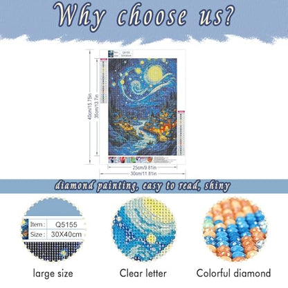 EWJRNSF 6 Pack Landscape Abstract Diamond Painting Kits for Adults DIY - color: Landscape Abstracts