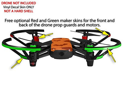 Skin Decal Wrap 2 Pack Compatible with DJI Ryze Tello Deathrock Bats Orange Drone NOT Included