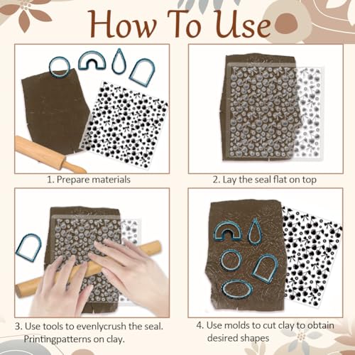 CHGCRAFT Cherry Polymer Clay Texture Sheets Flowers Bow Silicone Texture Stamp Clay Modeling Pattern Pad Texture Sheets for Polymer Clay Making Earrings Jewelry - style: Cherry