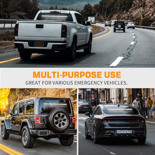 XRIDONSEN 35 inch Traffic Advisor Light Bar 144 LED White strobe lights - color: White