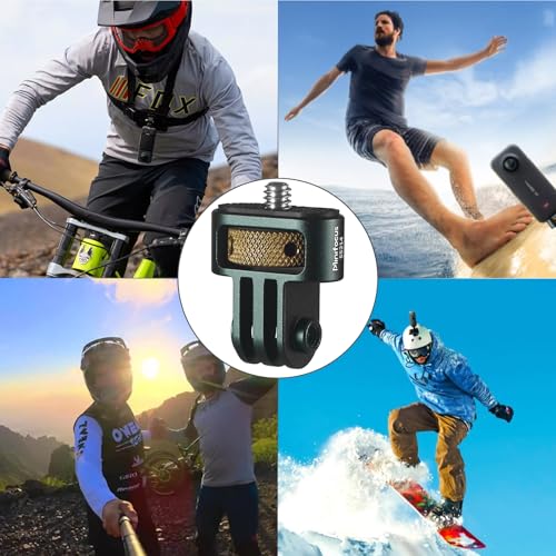 MINIFOCUS Gopro to 1/4" Adapter, Aluminum CNC Tripod Mount for Gopro Hero 13/12/11/10/9/8, Insta360 X5/X4/X3, DJI Osmo, AKASO and Other Standard 1/4" Accessories - size: 3-Prongs Interface
