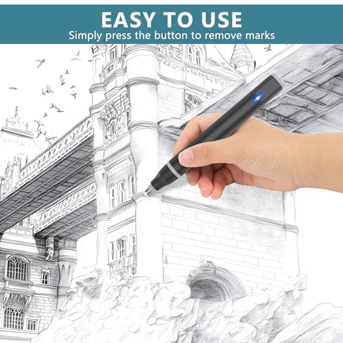 Electric Eraser, USB C Rechargeable Pencil Eraser with 220 Eraser Refills - color: Black