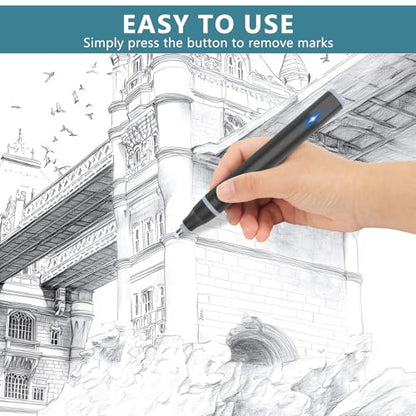 Electric Eraser, USB C Rechargeable Pencil Eraser with 220 Eraser Refills - color: Black