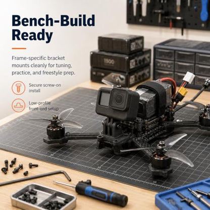 SplashNColor FPV Drone Action Camera Mount Compatible with GoPro | Compatible with Botgrinder Grinderino – Secure Screw-On Frame Bracket | Low-Profile Camera Holder for Multirotor