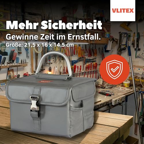 VLITEX Lithium Battery Storage Box L (Large) | Engineered in Germany | Fireproof E-Fiberglass & Silicone Blend | Certified Lipo Safe Bag Container