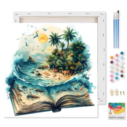 Kalonyth Book Framed Paint by Numbers Kit for Adults Beginner 10x10 inch - color: Frame-OP-US16