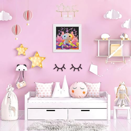 WEMEON Axolotl Diamond Art Kits for Kids with Frame 7x7 inch - color: Axolotl
