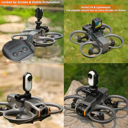 Extension Mount Adapter+ Led Light Kit for DJI Avata 2, Drone Search Light Strobe Light+Camera Mount Bracket for DJI Avata 2 - color: Stand Kit