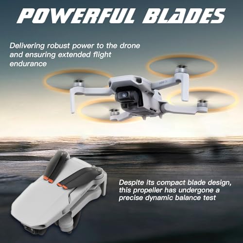x xotic tech Mini Propellers Replacement Low-Noise and Quick-Release 4726 Blades Props Compatible with DJI Mini 2 SE/Mini SE/Mini 2/Mini 4k Drone Screws(Orange,16Pcs)