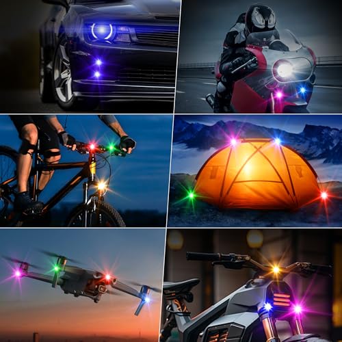 Wireless 8 Pcs RGB LED Aircraft Strobe Lights with Remote Control - color: 8Pcs