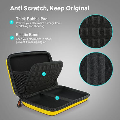 Bright Yellow Hard Shell Electronic Organizer Carrying Case,Large Storage - color: Bright Yellow