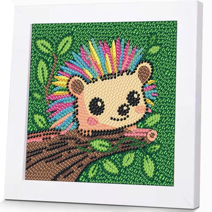 WEMEON Hedgehog Diamond Art Kits for Kids with Frame 7x7 inch - color: Hedgehog
