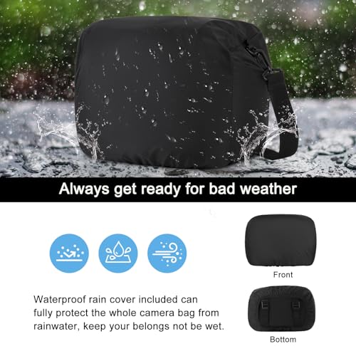 MOSISO Camera Case Bag Photography Shoulder Messenger Waist Bag, Black
