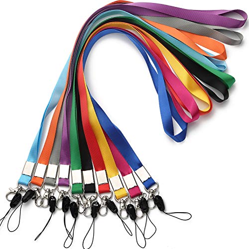 YOUOWO 10Pcs Neck Lanyards Lightweight 10Colors,For ID Badges Holder
