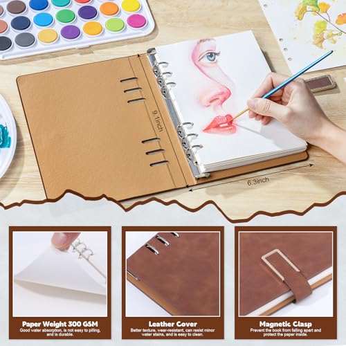 Prudiut Watercolor Sketchbook, 30 Sheets, 140 Lb Cold Press, Brown - color: Brown