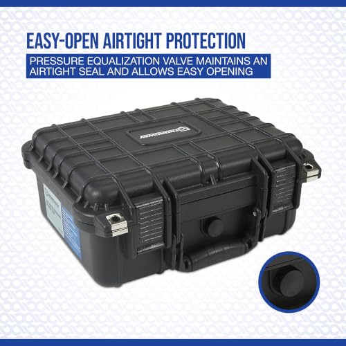 Strongway 13in. Portable All-Weather Protective Storage Case, IP65 Water Resistant, Black