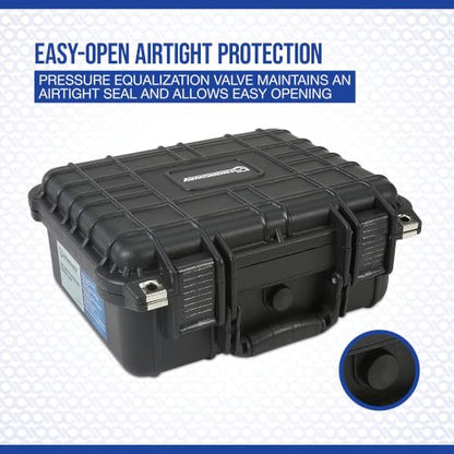 Strongway 13in. Portable All-Weather Protective Storage Case, IP65 Water Resistant, Black