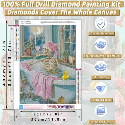 Skull Diamond Art Kits for Adults Funny Diamond Painting Kit for Beginner - color: DP04360