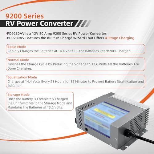 PD9280AV 80Amp RV Power Converter Compatible with Inteli-Power 9200 Series - size: PD9280AV