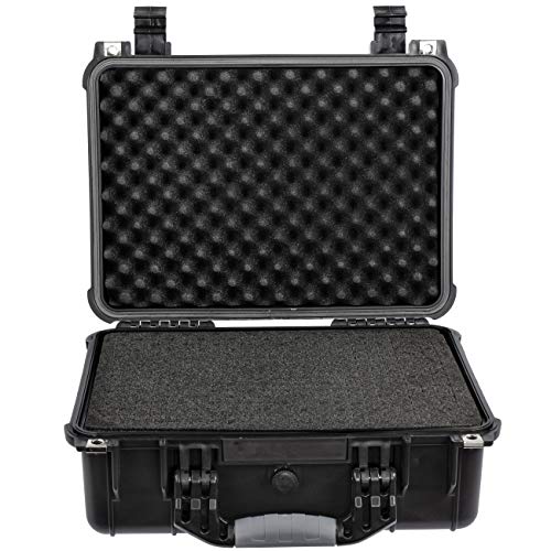Eylar Standard 16" Gear, Equipment, Hard Camera Case Waterproof with Foam TSA Standards - color: Black