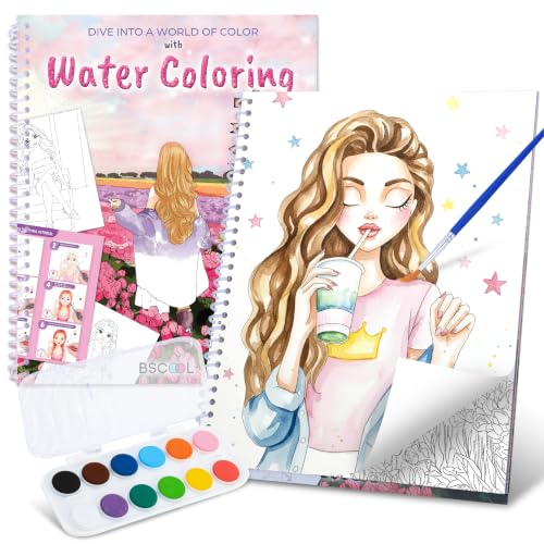 BSCOOL Watercolor Paint Sets for Kids Coloring Book Beginners. Water Color