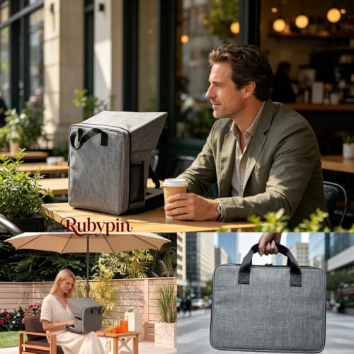 Laptop Sun Shade Carry Case & Privacy Shield Fit 12-16 Inch Working Outside