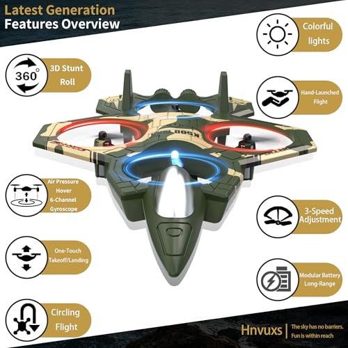 Mini RC Airplane, Hand Launch Stunt Plane with Auto Hover