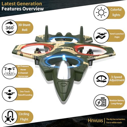 Mini RC Airplane, Hand Launch Stunt Plane with Auto Hover