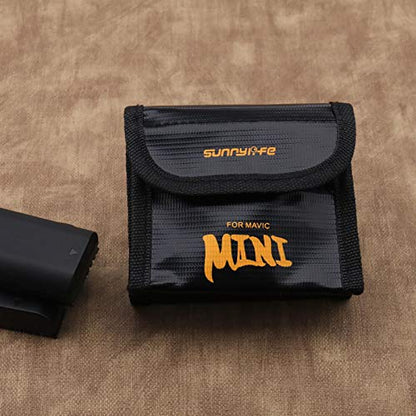 Micro Traders Battery Safe Bag Storage Sack Pouch Fireproof Explosion-Proof Charge Protective Guard for 3Pc Li-po Battery Protection Compatible with DJI Mavic Mini