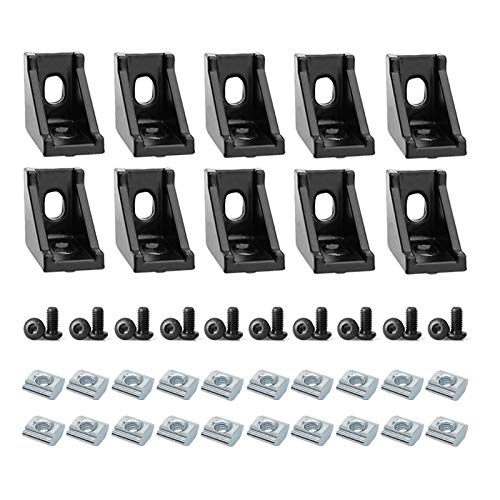 10 Sets 2020 Aluminum Extrusion Hardware Accessories Corner Bracket - style: 10Pcs 20x28 Bracket with M5 Bolt Nut