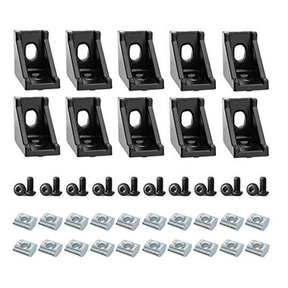 10 Sets 2020 Aluminum Extrusion Hardware Accessories Corner Bracket - style: 10Pcs 20x28 Bracket with M5 Bolt Nut