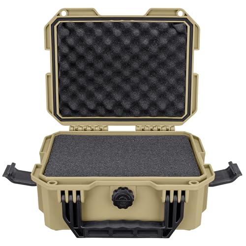 Eylar 11.8" Intact Series Compact Hard Camera Case, Lightweight and Durable Stacker Design with Foam (Tan) - color: Tan