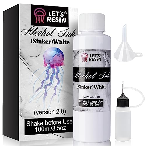 LET'S RESIN Upgraded Sinker White Alcohol Ink 3.5oz/100ml