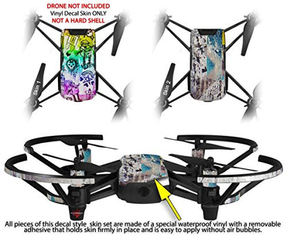 Skin Decal Wrap 2 Pack Compatible with DJI Ryze Tello Scene Kid Sketches Rainbow Drone NOT Included
