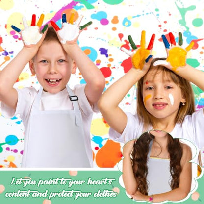 Handepo Kids Aprons Bulk Adjustable Child Painting Chef - color: White, size: 7-13years