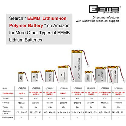 EEMB 3.7V 502030 250mAh Lipo Battery Rechargeable JST Connector-Pack