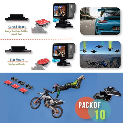 Helmet Mount Adhesive Sticky Pads for GoPro Hero 13 12 11 10 9 8 7 6 5 4