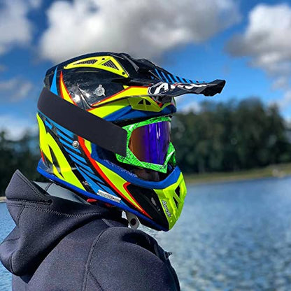 Dirt Bike Goggles for Motorcycle, ATV, Motocross, Riding, Offroad - Adult, Men, Women, Youth, Kids - color: Spider Green Frame+color Lens