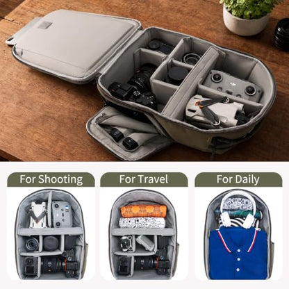 Besnfoto Lightweight Camera Backpack - Everyday Laptop Bag for DSLR Drone - color: Green, size: 16L