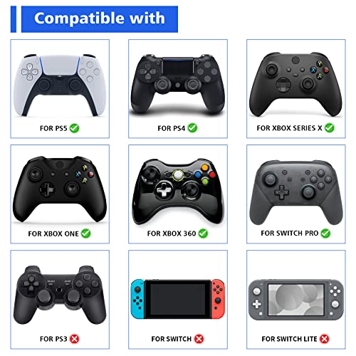 PlayVital Cute Thumb Grip Caps for ps5, Edge, ps4 Controller, Silicone Analog Stick Cover for Xbox Series X/S, Elite Series 2 Controller, Thumbstick Caps for Switch 2 Pro Controller - Chubby Panda - color: Chubby Panda