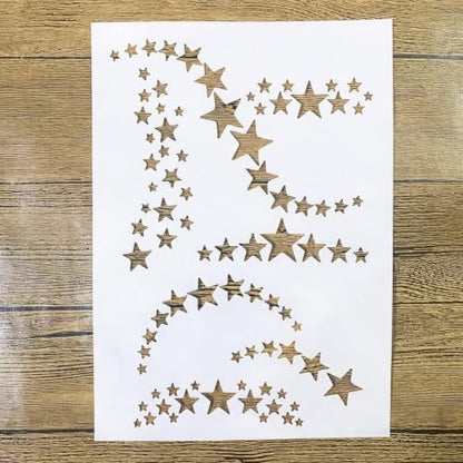TIAMECH A4 Reusable Wavy Star Stencil for Painting - style: Stars Wavy