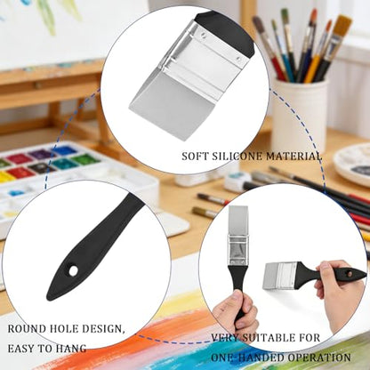 1 Inch & 2 Inch Silicone Paint Brush, Flat Color Shapers for Artist Acrylic - size: 1 inch and 2 inch