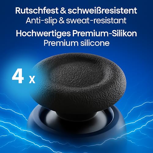 MatoSan Thumbstick Silicone Replacement Caps - Compatible with PS5 Controller & PS4 Controller - Non-Slip Grip for More Precise Control - Protective Caps for Analog Sticks (4 Silicone White) - color: 4 silicone white