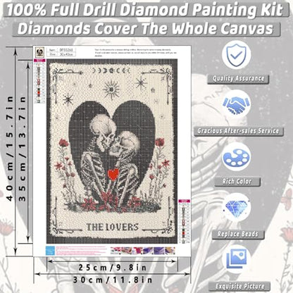 Skull Diamond Art Kits for Adults Funny Diamond Painting Kit for Beginner - color: DP03268