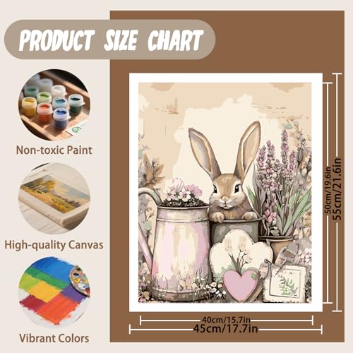 XTCIXAL Paint by Numbers Kit for Adults, Rabbit, 16X20 Inch - color: 16-Rabbit