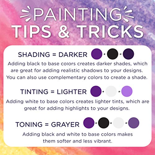Horizon Group USA Pre-Printed Canvas & Paint Art Set. Ready to Paint 5" x 7" Canvas Panels, 12 Tempera Paints, 6 Easy-Grip Assorted Paintbrushes Included. Dino, Space & Food. - style: Dino-Space-Food