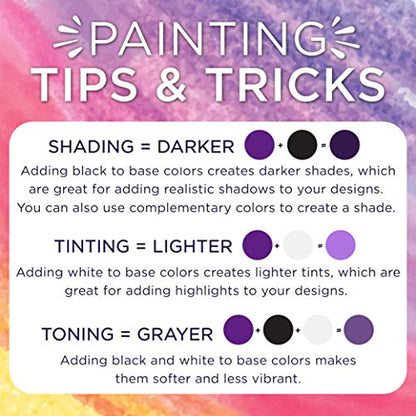 Horizon Group USA Pre-Printed Canvas & Paint Art Set. Ready to Paint 5" x 7" Canvas Panels, 12 Tempera Paints, 6 Easy-Grip Assorted Paintbrushes Included. Dino, Space & Food. - style: Dino-Space-Food