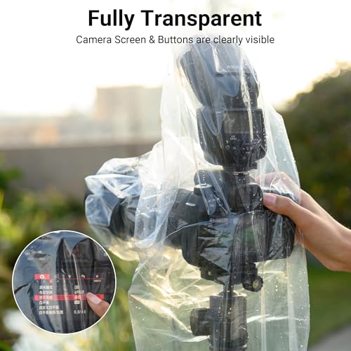 2PCS Clear Camera Rain Cover Sleeve with Flash for Camera + Lens up to 18" - color: (2Pack)for Long Lens w Flash